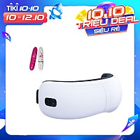 Máy Massage Mắt Tích Hợp Bluetooth Nghe Nhạc Thư Giãn Giảm Bọng Mắt, Thâm Mắt- 5 Chế Độ Massage Khác Nhau, Gấp Gọn 180°, Pin Dung Lượng 1200mAh - Tặng kèm máy massage cầm tay mini - Hàng nhập khẩu