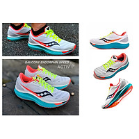 Giày chạy bộ nam Saucony Endorphin Speed White Mutant/Trắng xanh - Trắng