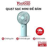 Quạt sạc mini để bàn làm việc YOOBAO F3 6000/3000mAh - Có thể chạy 32 giờ - Hàng chính hãng Bảo hành 12 tháng 1 đổi 1