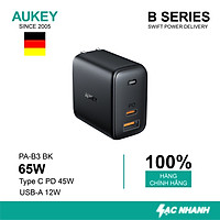 Cốc Sạc Nhanh AUKEY PA-B3 Cổng Type C Power Delivery 65W - Hàng Chính Hãng