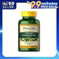 Viên uống Tinh Dầu Hoa Anh Thảo Puritan's Pride Evening Primrose Oil 1000mg 120v, làm đẹp da, móng, tóc,hỗ trợ cải thiện dấu hiệu tiền mãn kinh, giảm căng thẳng mệt mỏi