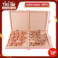 Bộ Cờ Tướng Gỗ Sồi + Bàn Cờ Tướng 40*35cm, Bàn Là Hộp Đựng Chính Hãng