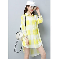 Sơ mi form rộng kẻ caro vàng Haint Boutique sm27