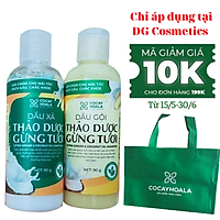 Bộ Dầu Gội Xả Gừng Dừa Hữu Cơ Mini Cocayhoala Ngăn Rụng Tóc Kích Thích Mọc Tóc - Giảm Gàu - Tóc Khỏe, Chai 90g