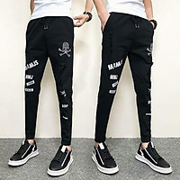 Quần Jogger Nam ống bo 9 tấc rách xước cùng họa tiết in độc đáo mang phong cách Hàn Quốc chất liệu vải Cotton cao cấp, co giãn nhẹ ôm vừa hợp xu hướng thời trang