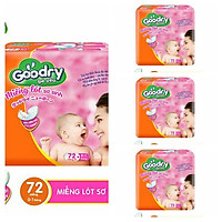 Combo 4 gói miếng lót sơ sinh goodry 72 siêu mền mại ( 0-1 tháng tuổi )