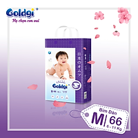 Bỉm dán GOLDGI+ Size M 66 miếng (cho trẻ từ 6-11kg)