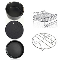Bộ 5 sản phẩm phụ kiện cho nồi chiên không dầu bằng thép cacbon
