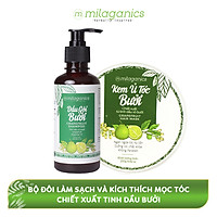Bộ Đôi Phục Hồi & Ngăn Ngừa Rụng Tóc Chiết Xuất Tinh Dầu Bưởi MILAGANICS (Kem Ủ Bưởi 250g + Dầu Gội Bưởi 250ml)