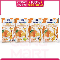 Thùng sữa nước trái cây Smarta Grow (vị cam) giúp trẻ tăng trưởng chiều cao, phát triển não bộ, dinh dưỡng cho trẻ thấp còi (48 hộp x 110ml)