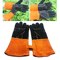 Leather Welding Gloves Heat Fire Resistant Work Glove BBQ Grill Cooking