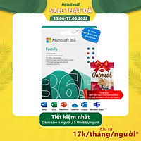 Phần mềm Microsoft 365 Family English APAC EM Subscr 1YR Medialess P8 (6GQ-01555) - Hàng Chính Hãng
