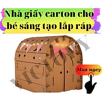 NHÀ BÌA CARTON CHO BÉ TỰ LẮP RÁP - AN TOÀN CHẮC CHẮN CHỊU LỰC CAO ĐỘ AN TOÀN CHO BÉ KHI SỬ DỤNG