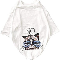 Áo Phông Unisex NO Hình Con Mèo Mắt Kính - I4630