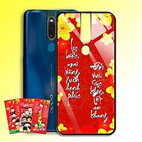 Ốp Lưng Kính Cường Lực cho điện thoại Oppo F11 Pro - 0359 7989 HOAMAI02 - Tặng kèm bao lì xì Mừng Xuân Canh Tý - Hàng Chính Hãng