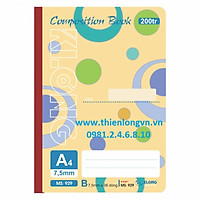 Sổ may dán gáy A4 - 200 trang; Klong 929 bìa vàng