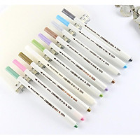 Bộ 10 bút lông có nhũ 10 màu đầu Brush Metallic MarkerPenDrawing