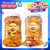 (COMBO 1KG) KHÔ GÀ LÁ CHANH VÀ KHÔ GÀ BƠ TỎI TLP