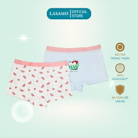 Set 2 chiếc quần chip bé gái, quần lót cho bé gái cotton cao cấp họa tiết Dưa hấu dễ thương hãng LASAMO mã QLB010