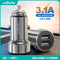 Tẩu sạc ô tô JUYUPU XT20 kim loại cao cấp dòng điện 3A 2 cổng ra USB dùng cho xe hơi xe tải sạc điện thoại iPhone Samsung OPPO VIVO HUAWEI XIAOMI - HÀNG CHÍNH HÃNG