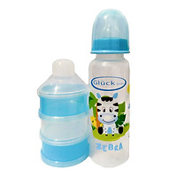 Combo bình sữa nhựa PP 250ml + hộp chia sữa 3 ngăn gluck baby