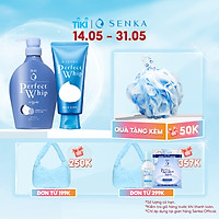 Combo Sữa tắm dưỡng ẩm Senka Perfect Whip 500ml và Sữa rửa mặt sạch ẩm mịn tự nhiên với bọt tơ tằm trắng Perfect Whip 120g