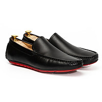 Giày Mọi Đế Thể Thao Êm, Nhẹ & Thông Thoáng Ngày Hè (Moccasins Đen - Da bò trơn -Đế Đúc) Don Italiano
