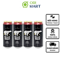Combo 4 Lon Bia Bear Beer Dark Imported 5.3%