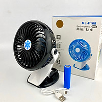 Quạt Kẹp Mini Gutek F168, 3 Chế Độ Gió, Có Thể Dùng Để Bàn, Kẹp Bàn Hoặc Nôi Em Bé, Dung Lượng Pin Lớn, Sử Dụng Được Trong Nhiều Giờ, Tích Hợp Cáp Sạc Pin Tích Điện USB Dễ Dàng Sạc Bằng Laptop, Pin dự phòng, CPU,..., Nhiều màu sắc