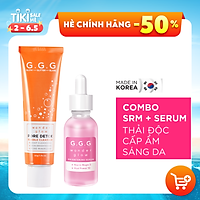 Combo Sữa Rửa Mặt Thải Độc, Cấp Ẩm, Làm Sáng Da GGG Wonder Glow Pore Detox Bubble Cleanser & Brightening 50gr & 30ml