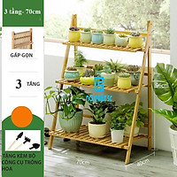 Kệ để chậu hoa cây cảnh gỗ tre gấp gọn đa năng nhiều tầng 2 3 4 tầng để trong nhà ngoài trời sân vườn ban công tiện lợi