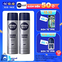 Bộ đôi Xịt Ngăn Mùi NIVEA MEN Silver Protect Phân Tử Bạc Giảm 99.9% Vi Khuẩn Gây Mùi (150ml) - 82959