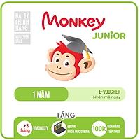 Evoucher Monkey Junior (Trọn đời, 4 năm, 2 năm,1 năm) - Phần mềm tiếng Anh và đa ngôn ngữ