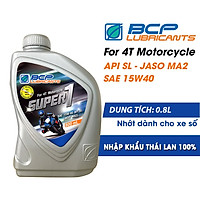 Nhớt Xe Số BCP Super 1 SAE 15W40, API SL, JASO MA (0.8L)