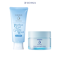 Bộ sữa rửa mặt dạng gel dịu nhẹ và Mặt Nạ Ngủ Cấp Ẩm Chuyên Sâu Senka (Senka Perfect Gel Gentle Wash và Senka Deep Moist Gel Cream 50G)
