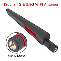 2pcs 2.4G 5G 5.8G Wifi Antenna Dual Band Router Antenna RP SMA Male(hole)