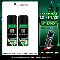 Combo 2 Xịt toàn thân Romano Classic cổ điển lịch lãm 150ml