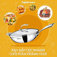Chảo Tupperware T Chef Series Wok Pan 24cm (nắp kính)