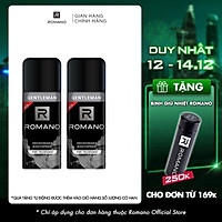 Combo 2 Xịt toàn thân Romano ngăn mồ hôi và mùi cơ thể 150ml x 2 Gentleman