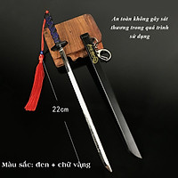 Kiếm đồ chơi móc khóa kiếm sát thủ lưỡi kéo không gỉ thanh kiếm hoa mai mô hình 22cm