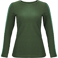 Áo T-shirt Nữ Tay Dài_Yvette LIBBY N'guyen Paris_YVETTE COOL WT1 _Màu Xanh rêu (Greenery)_Cotton Mélange hữu cơ (Organic)