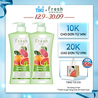 Combo 2 chai dầu gội Fresh Giảm gãy rụng chiết xuất Bưởi hồng ngọc 650g