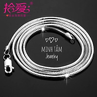Dây chuyền lụa trơn bạc S925 xi kim cho nam-Minh Tâm Jewelry