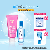 Combo Sữa rửa mặt ẩm mịn và săn chắc da Senka Perfect Whip Collagen In 120g + Nước tẩy trang Senka All Clear White 70ml