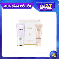 Bộ Kem lót hoa oải hương làm đều màu và sáng da OHUI Ultimate Brightening Lavender Primer SPF20/PA++ 45ml