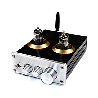 6J5 Vacuum Tube Amplifier Preamplifier BT Preamp AMP with Volumes Treble Bass Tone Adjustment Function for Home Sound