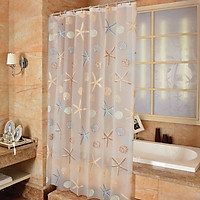 Bathroom Starfish Style Shower Curtain Liner Waterproof Mildew Proof PEVA Translucent for Room