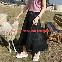 Chân váy xòe dáng dài lụa ren tầng mặc hai mặt siêu đẹp TV6116