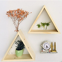 9K kệ tam giác gỗ decor, kệ trang trí treo tường gỗ thông nhiều kích thước HPKTT 17 kích thước 15cm x 9cm