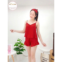 BỘ NGỦ 2 DÂY LỤA SATIN NHIHOUSE71 QUẦN LAI BÈO TẶNG KÈM BỊT MẮT ĐÁNG YÊU FREESIZE DƯỚI 60KG